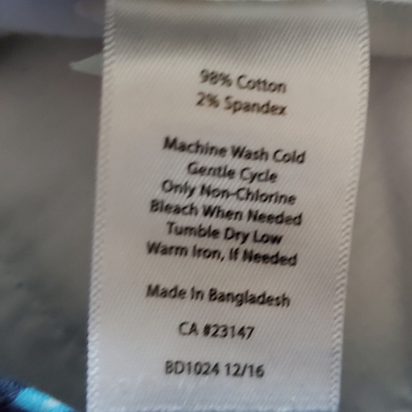 Talbots Blue Floral Print Classic Cropped Pants Size 10 - Picture 13 of 15